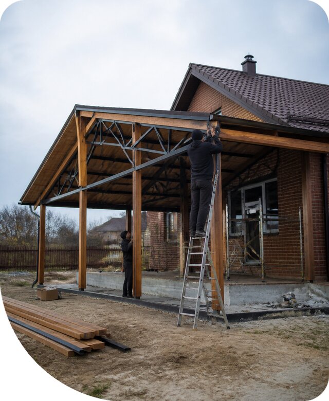 Пристройка навеса к дому и участку в Керчи под ключ